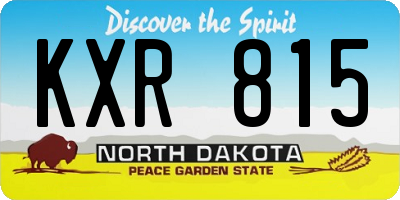 ND license plate KXR815