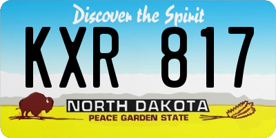 ND license plate KXR817