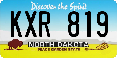 ND license plate KXR819