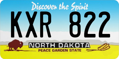 ND license plate KXR822