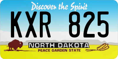 ND license plate KXR825