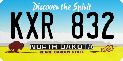 ND license plate KXR832