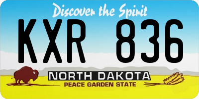 ND license plate KXR836