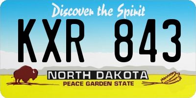ND license plate KXR843