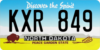 ND license plate KXR849