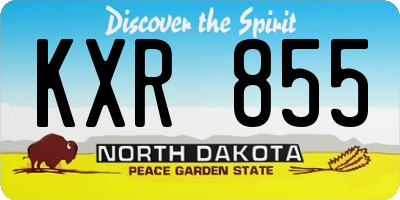 ND license plate KXR855