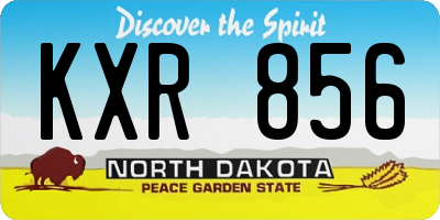 ND license plate KXR856
