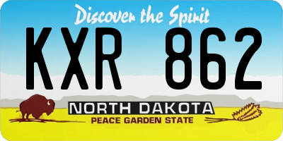 ND license plate KXR862