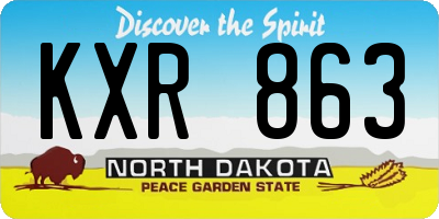 ND license plate KXR863