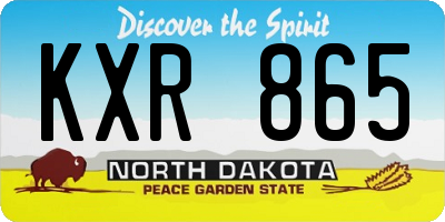 ND license plate KXR865