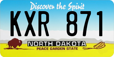 ND license plate KXR871