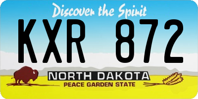 ND license plate KXR872