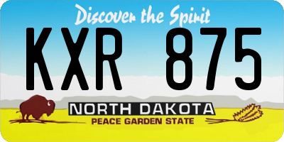 ND license plate KXR875