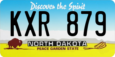 ND license plate KXR879