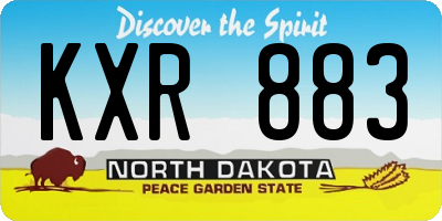 ND license plate KXR883