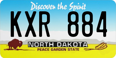 ND license plate KXR884