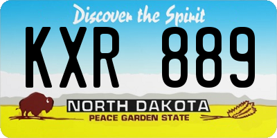 ND license plate KXR889