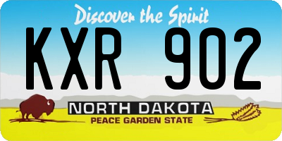 ND license plate KXR902