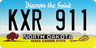 ND license plate KXR911