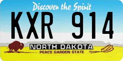 ND license plate KXR914