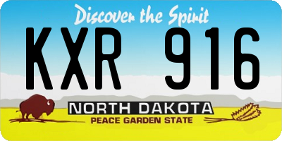 ND license plate KXR916