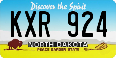 ND license plate KXR924