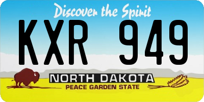 ND license plate KXR949