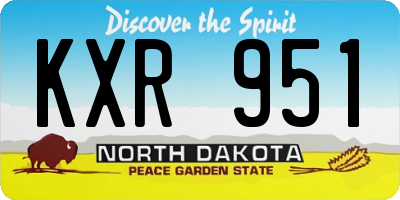 ND license plate KXR951