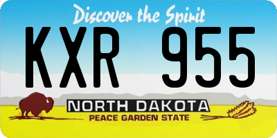 ND license plate KXR955