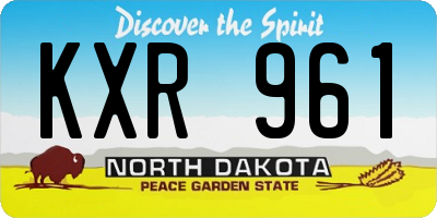 ND license plate KXR961
