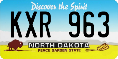 ND license plate KXR963