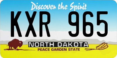 ND license plate KXR965