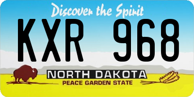 ND license plate KXR968