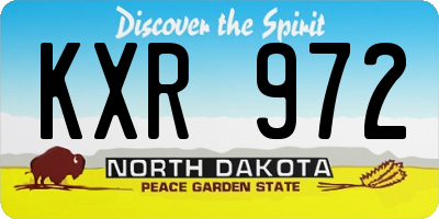 ND license plate KXR972