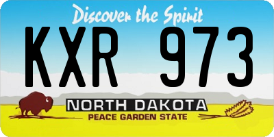 ND license plate KXR973