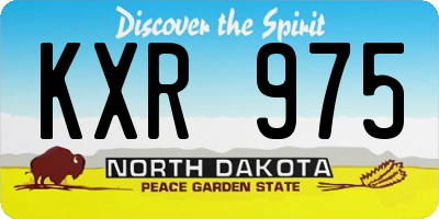 ND license plate KXR975