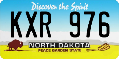 ND license plate KXR976