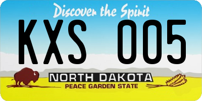 ND license plate KXS005