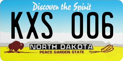 ND license plate KXS006