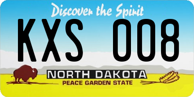 ND license plate KXS008