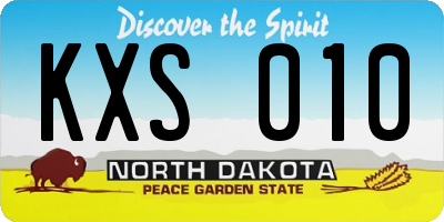 ND license plate KXS010
