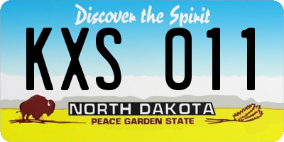 ND license plate KXS011