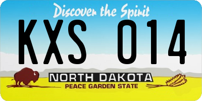 ND license plate KXS014