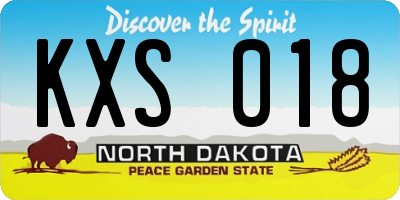 ND license plate KXS018