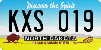 ND license plate KXS019