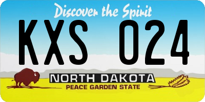 ND license plate KXS024