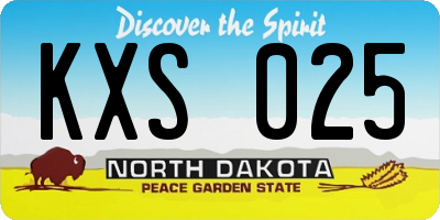 ND license plate KXS025