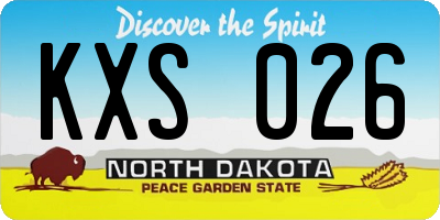 ND license plate KXS026