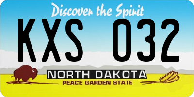 ND license plate KXS032