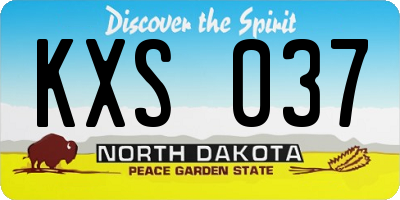 ND license plate KXS037
